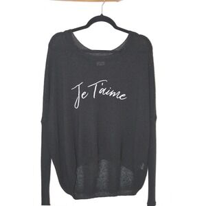Summer & Rose Sweater Size L/XL Black Je T'aime Graphic